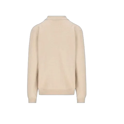 Long-Sleeved Knitted Polo Jumper