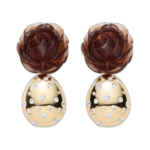 Embellished Rose Drop Earrings