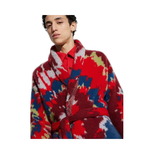 Intarsia Cashmere-Wool Robe