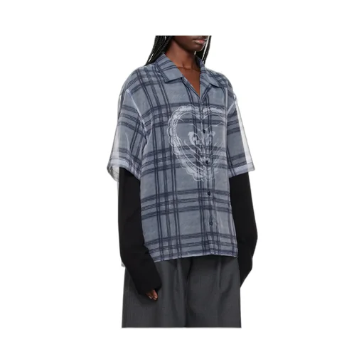 Heart Layered Check Pattern Shirt
