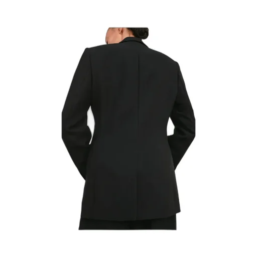 Buttoned Notch-Lapel Blazer