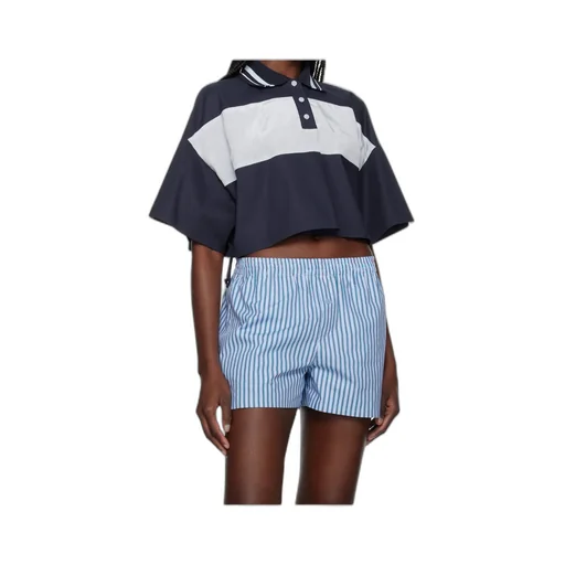 Color Block Cropped Polo