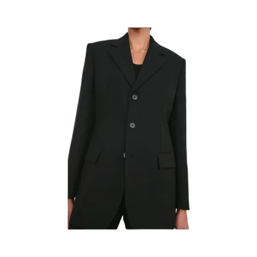 Buttoned Notch-Lapel Blazer