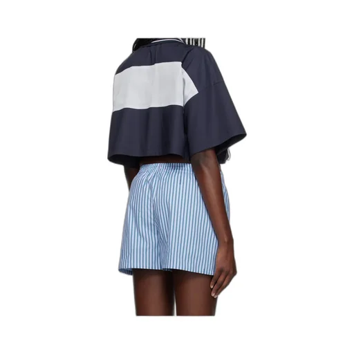 Color Block Cropped Polo