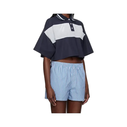 Color Block Cropped Polo