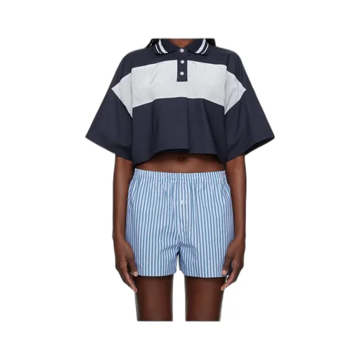 Color Block Cropped Polo