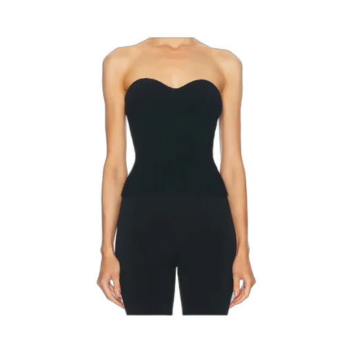 Ribbed-Knit Bandeau Top