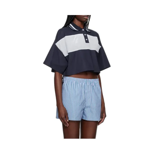 Color Block Cropped Polo