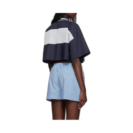 Color Block Cropped Polo