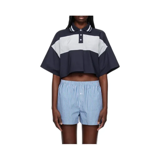 Color Block Cropped Polo