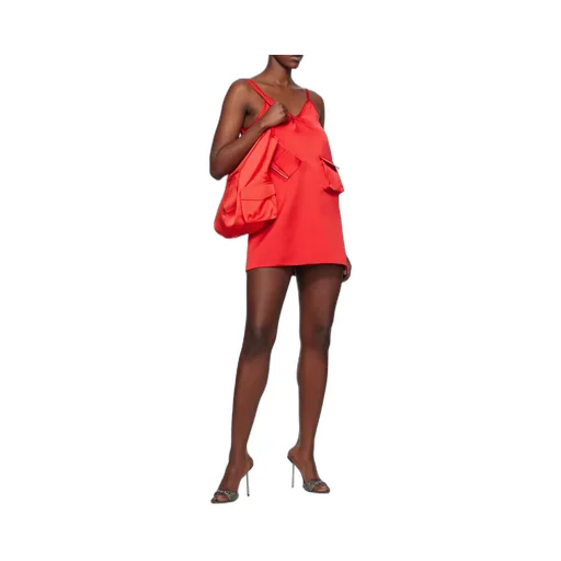 Red Pocket Minidress