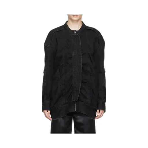 Logo Zipper Denim Coat