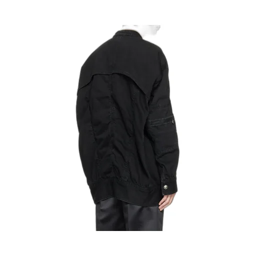Logo Zipper Denim Coat