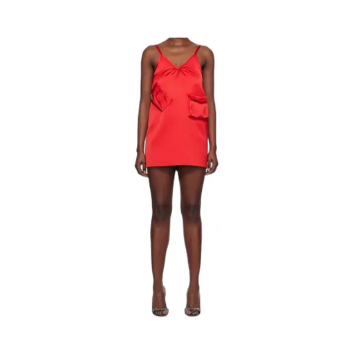 Red Pocket Minidress