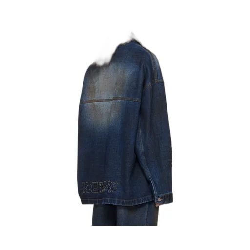 Button Long-Sleeved Denim Coat