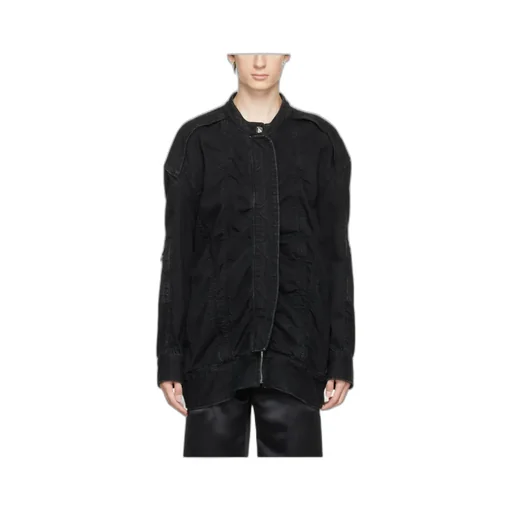 Logo Zipper Denim Coat