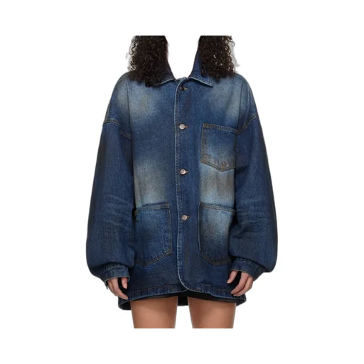 Button Long-Sleeved Denim Coat