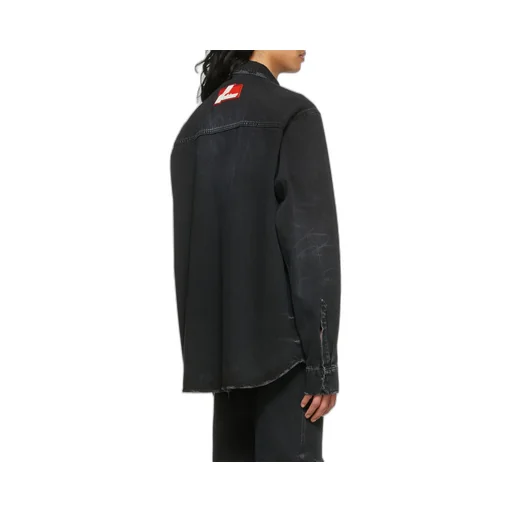 Lapel Long-Sleeved Denim Shirt