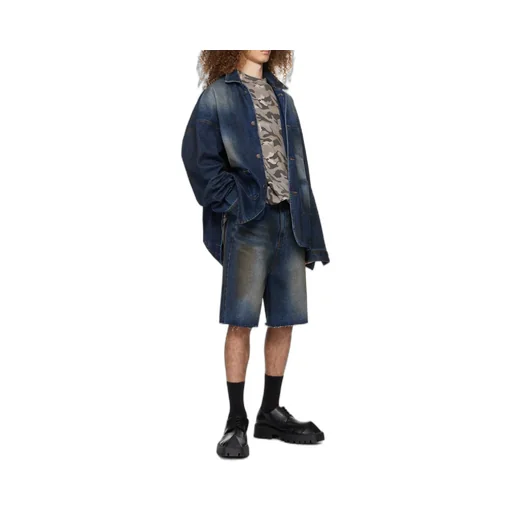 Button Long-Sleeved Denim Coat