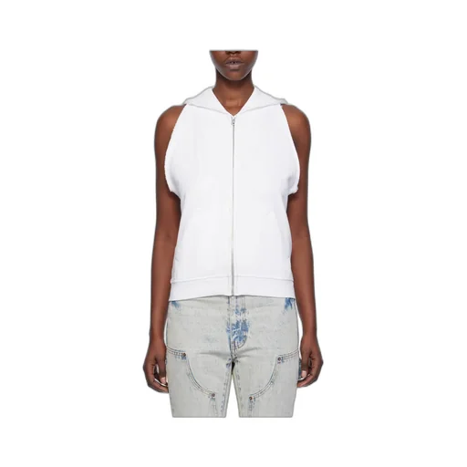 Plain Knitted Hooded Sleeveless Vest