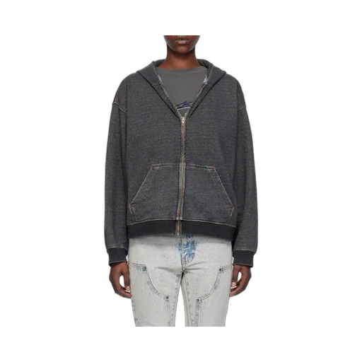 Zip-Up Denim Hoodie