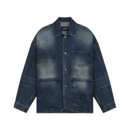 Button Long-Sleeved Denim Coat