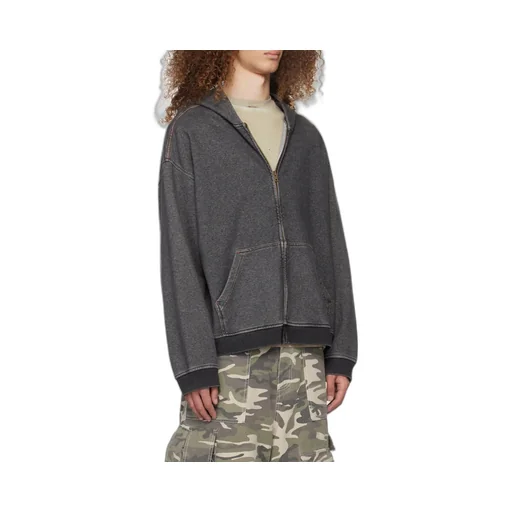 Zip-Up Denim Hoodie