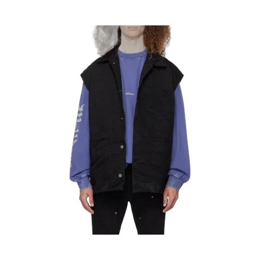 Press-Stud Cotton-Blend Vest
