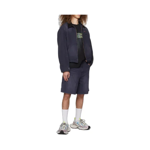 Logo Zipper Denim Coat