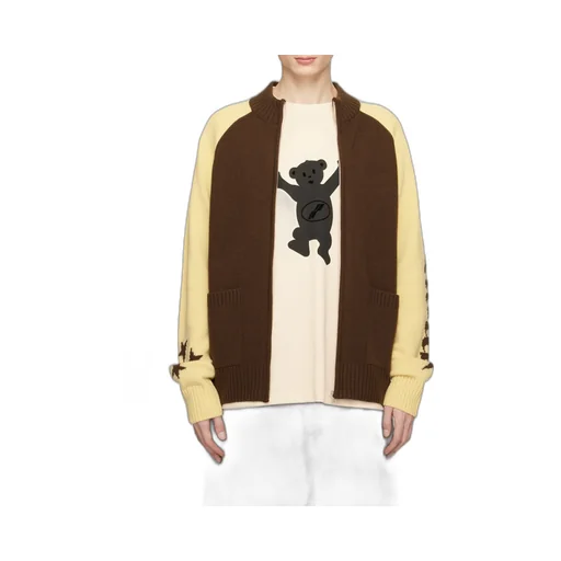 Wool Stand-Neck Knitted Cardigan