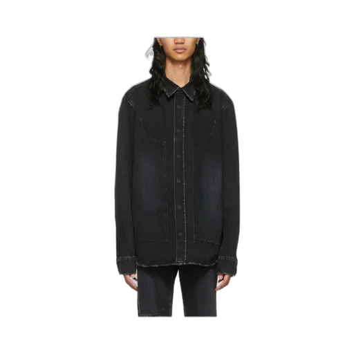 Lapel Long-Sleeved Denim Shirt