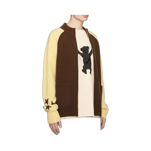 Wool Stand-Neck Knitted Cardigan