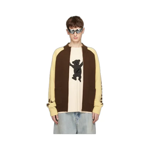 Wool Stand-Neck Knitted Cardigan