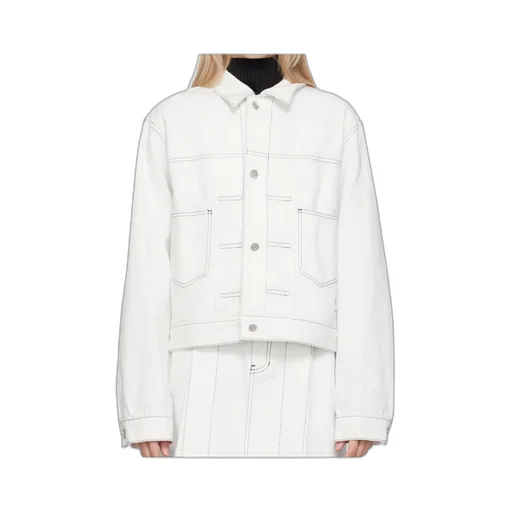 Pleated Lapel Denim Jacket