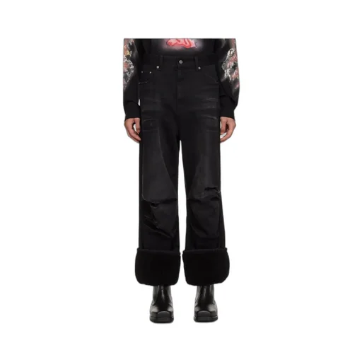 Faded And Worn Detail Jeans
