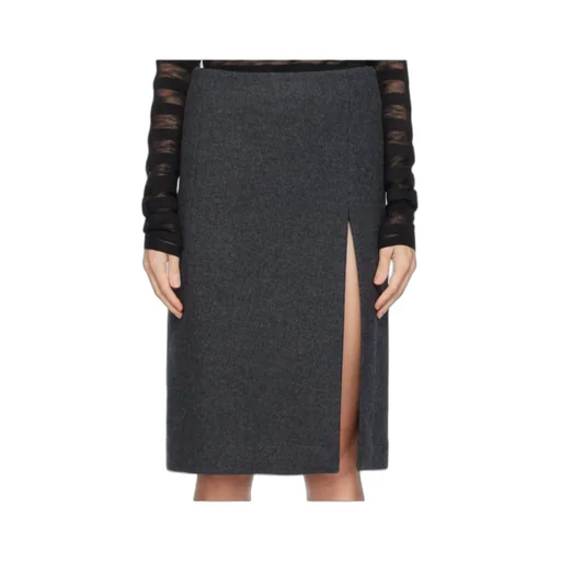 Wool-Blend Pencil Skirt