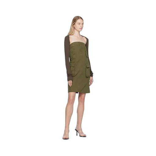Multi-Pocket Straight Skirt