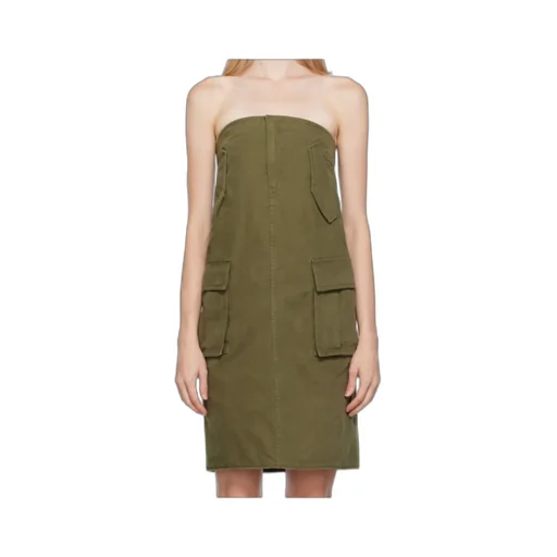 Multi-Pocket Straight Skirt