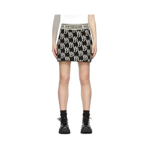 All-Over Logo Knitted Miniskirt