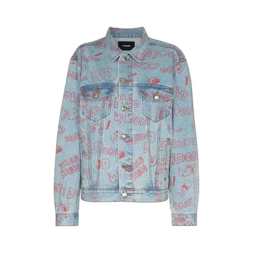 Graffiti Print Denim Jacket