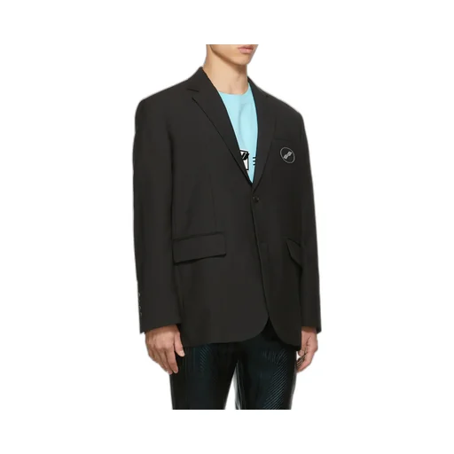 Logo-Patch Long Sleeved Oversized Blazer