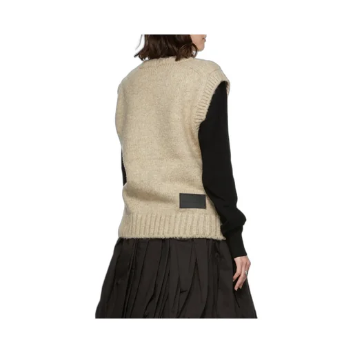 Cable-Knit V-Neck Vest