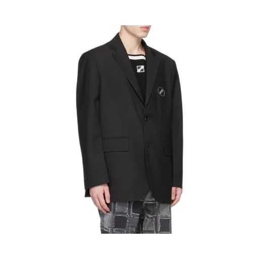 Logo-Patch Long Sleeved Oversized Blazer