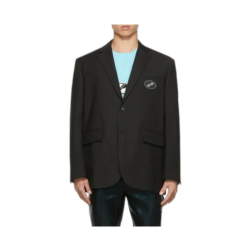 Logo-Patch Long Sleeved Oversized Blazer