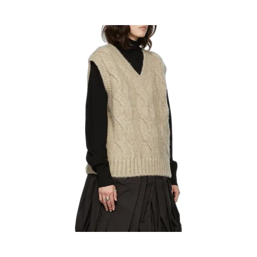 Cable-Knit V-Neck Vest