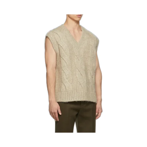Cable-Knit V-Neck Vest