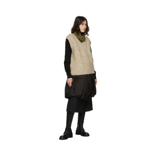 Cable-Knit V-Neck Vest