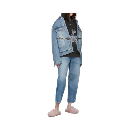 Logo-Print Zip-Detail Denim Jacket