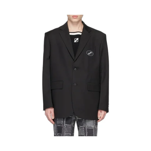 Logo-Patch Long Sleeved Oversized Blazer