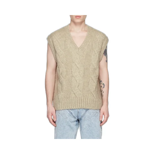 Cable-Knit V-Neck Vest